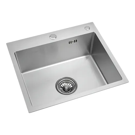 Pileta De Cocina 1 Bacha Acero Inox. Satinada Piazza Luxe 50x45x18cm Plateado