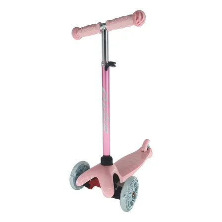 Monopatin Overtech Con Luces Led Infantil Niños Reforzado Color Rosa Claro