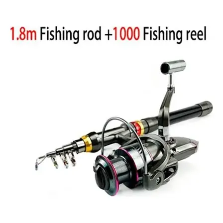 Caña Telescópica 2,4m Con Reel De Pesca 3000