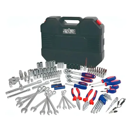 Kit de Herramientas Workpro Profesional 123 Piezas con Criques, Bocallaves y Maletín