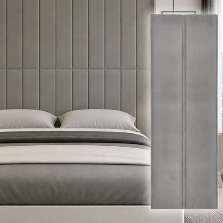 10 Panel Revestimiento Pared Acustico Terciopelo 7mm 1.5m2 Gris