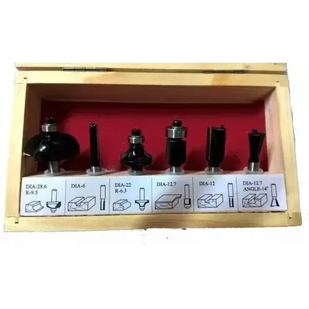 Juego Set De Fresas Kit Router Fresadora 6 Piezas 1/4 Kld