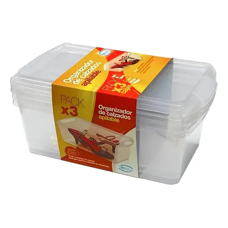 Organizador X6 Multiuso 6lts Caja Plastico Tapa Star Zapatos