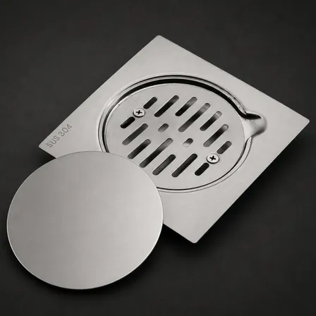 Reja Rejilla Acero Inoxidable 15x15cm Oculta Con Tapa Plata