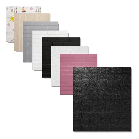 20 Placas Revestimiento Pared Autoadhesiva 3d Subway Rustico Color Negro Rustico (10.8m2)
