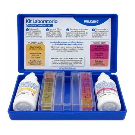 Test Kit Laboratorio Ph Y Cloro Vulcano Para Piletas