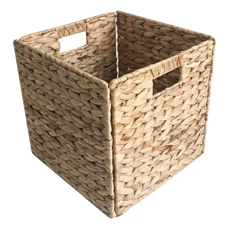 Canasto Multiuso Organizador Portamaceta Fibra Natural 30x30 Natural