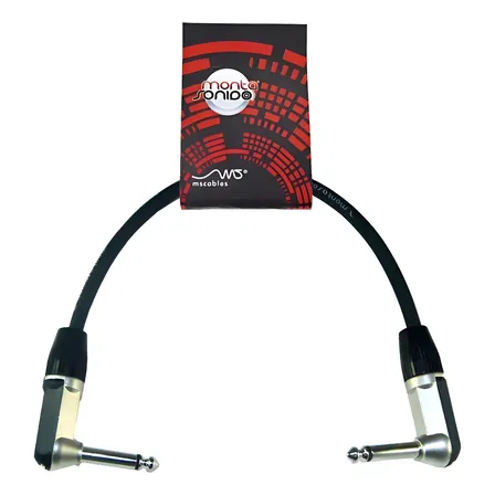 Cable Interpedal Plug Codo 50 Cm MSCables Pedal Guitarra Bajo