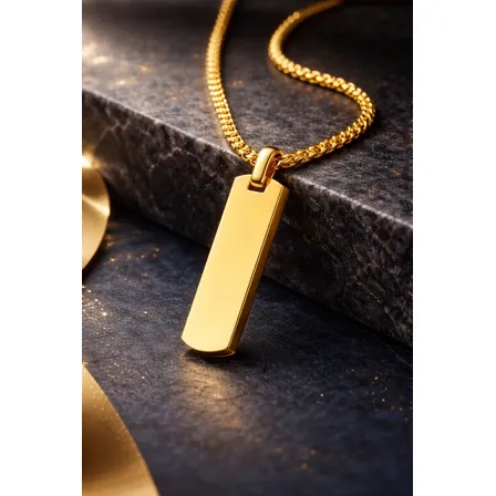 Collar Cadena Dije Titan Oro 18k 60cm 4mm Unisex Hipoalergen Dorado