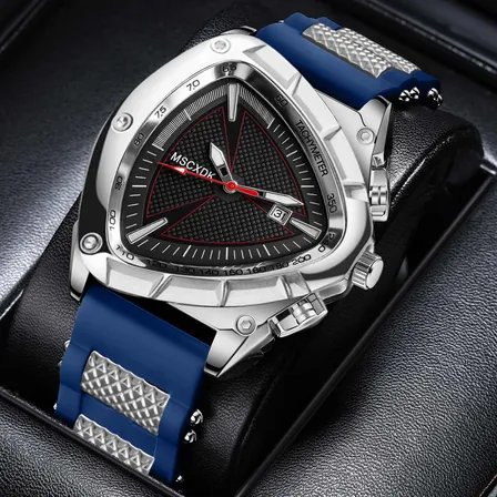 Reloj Hombre Cuarzo Esfera Triangular Acero
