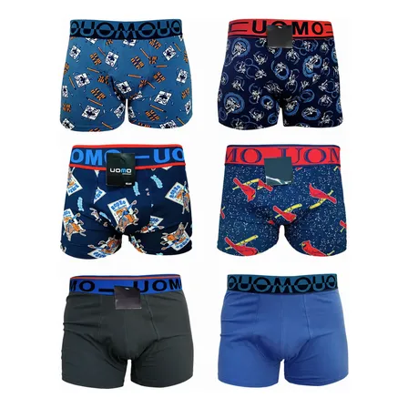 Pack X 6 Boxers Uomo Algodón 95% Niño / Juvenil Surtido 16-18