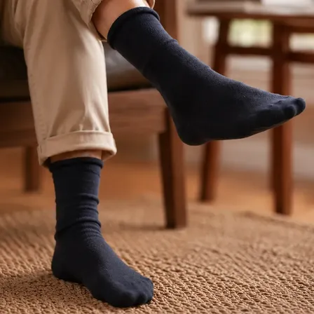 Medias Algodón Hombre Puño Sin Elástico P/diabético Pack X3 Surtido Liso 43-48