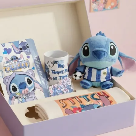 Muñeco Stitch Mediano + Taza + Totebag + Stickers Y Más...