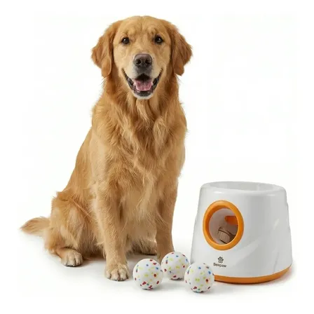Lanza Pelotas Automático Para Perros Bateria Beepaw Naranja
