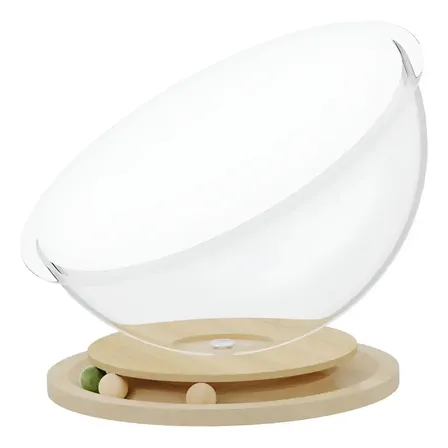 Cama Capsula Cuna Para Gatos Mascotas C Juguete Pelotas 35cm Transparente