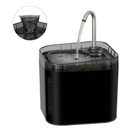 Bebedero Fuente 2,2 L Para Gatos Y Perros Negro