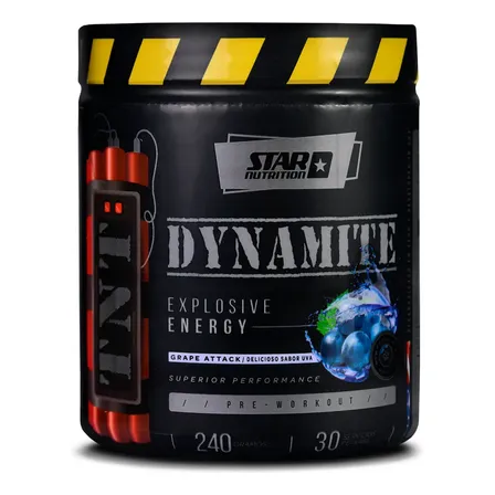 Pre Entreno Tnt Dynamite Explosive Energy Star Nutrition Sabor Grape Attack 240g