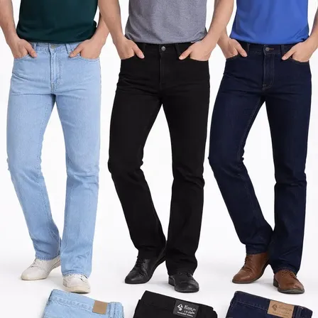 Jean Clasico Recto Hombre Costura Fina Hombre