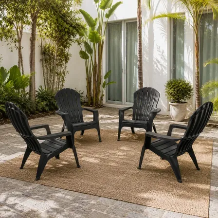 Sillón De Jardín Miami X4 Exterior Individual Gardenlife Color Negro