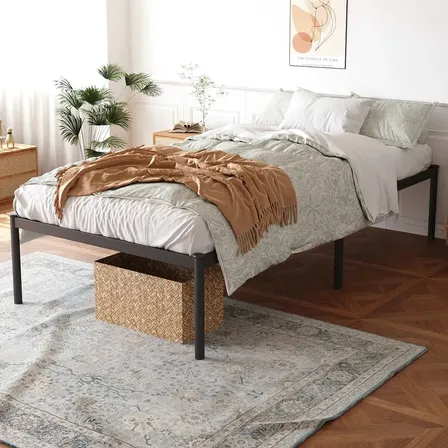Cama 1 Plaza Metal Reforzada Baulera Almacenamiento 88x188 Negro