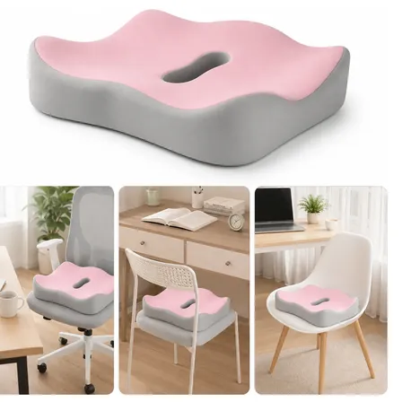Cojín De Espuma Viscoelástica Para Silla, Asiento Para Estudiantes, Hogar Y Oficina Rosa