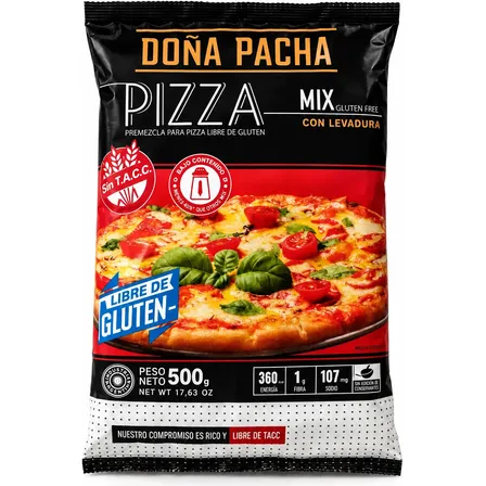Harina Premezcla Para Pizza Doña Pacha X 500gr Para Celiacos