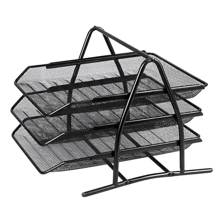 Organizador De Escritorio Gadnic Bandeja Portapapeles Metal Color Negro