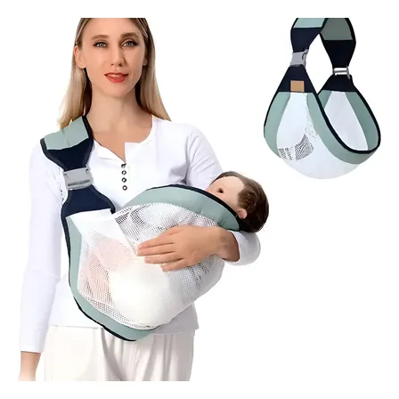 Mochila Porta Bebé Fular Canguro Ergonómico Hasta 20kg Full Verde Claro