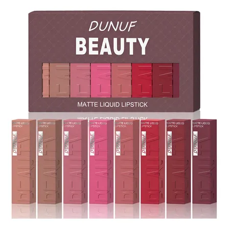 Set 8 Labiales Líquidos Mate Larga Duración Dunuf