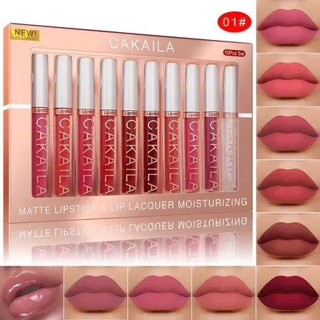 Set 10 Labiales Líquidos Mate Cakaila Larga Duración 01