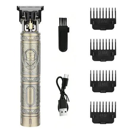 Máquina Cortar Pelo Recargable Profesional T9 Con  Negro