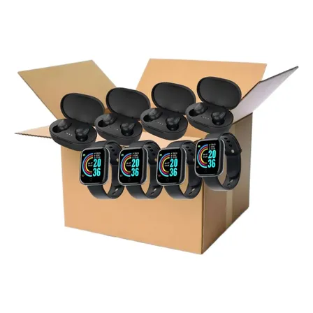 Promo Emprendedor! Auriculares A6s + Smartwatch D20 X Bulto Negro