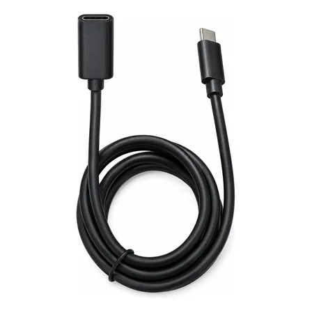 Cable Extension Usb Tipo C Hembra Macho Gen 3.2 60w 10gbps Color Negro