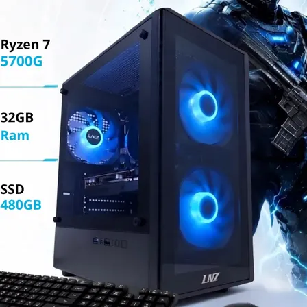 Pc Ryzen 7 Completa 5700g | 32 gb | 480 gb | Wi-Fi | Mouse y Teclado | Aconcawa PC