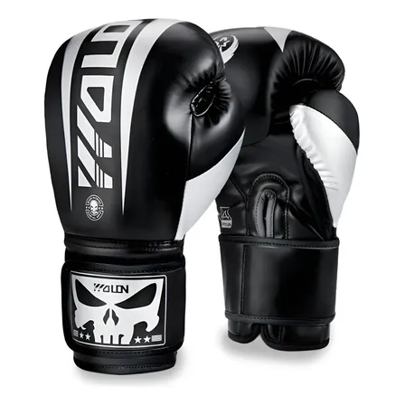 Guantes Boxeo Cuero Sintetico 14oz Por Par Negro