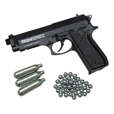 Pistola Co2 P92 Full Metal Corredera Fija Rbn Tactical 4,5mm Negro 4.5 Mm