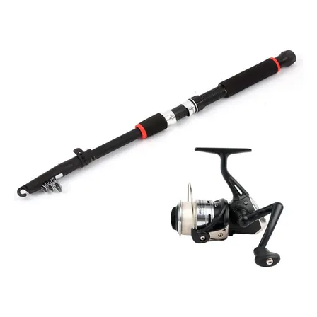Caña De Pescar Combo Con Reel Telescópica Pesca Mar Rio