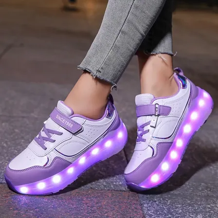 Zapatillas Infantiles Con Ruedas Retráctiles Y Luces Led Violeta Type Or Select A Value 34 Eu