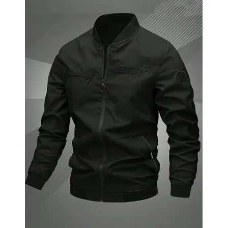 Campera Casual Con Estampado Bordado A La Moda Primavera-otoño Para Hombre