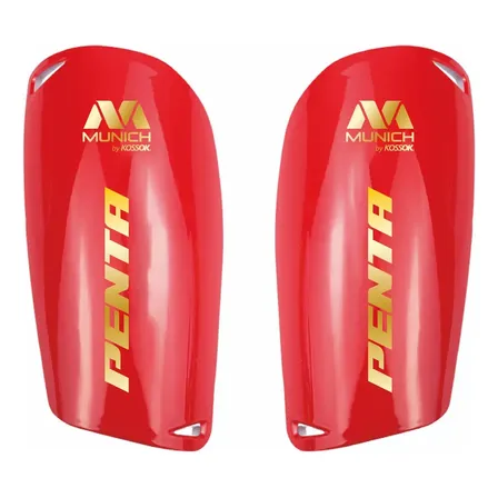 Canilleras Deportivas Resistentes Penta Futbol Niños Adultos Color Rojo Talle L