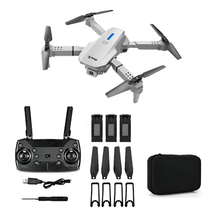 Drone Mini Con Cámara Hd Waggs 3 Baterías Recargables Gris
