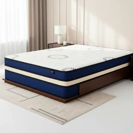 Colchón 2 Plazas y Media De Espuma Multiflex Doble Europillow InSide 140x190cm Color Blanco