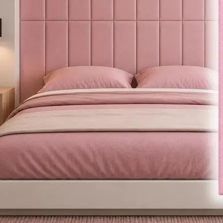 10 Vinilos Autoadhesivo Wall Revestimiento De Pared Simil Cuero Ideal Paredes De Cama De 23x69cm (1.58m2 Totales) Color Rosado Marca Holzboden