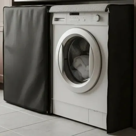 Funda Para Lavarropas Frontal De Lona Pesada Impermeable 60x60 Cm | Cubre Lavarropas Y Protector Tela Lona Impermeable Negro | TotalEquipos