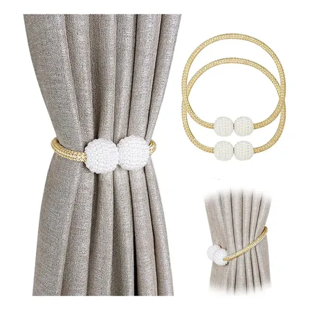 Agarra Cortinas Magnetico 2 Pcs Alzapaños Decorativos Maico Crema