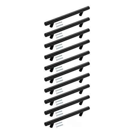 Manija Tirador Barral Acero Inox Negro 64 Mm Mueble X 10 Uni Negro Lisa