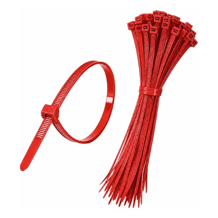 Precinto Plastico Tension 22k Prensacable 20cm X 4.8mm X100u Rojo
