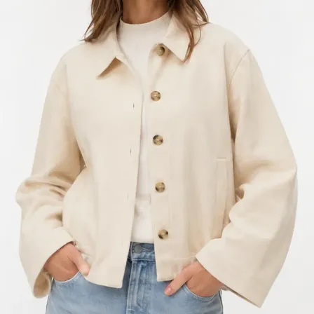 Chaqueta Mujer Vero Moda Con Botones Liviana Beige S Liso