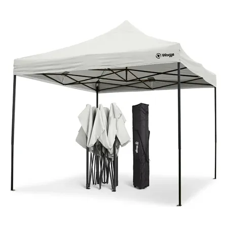 Gazebo Plegable 3x3 Autoarmable Portátil Impermeable Waggs Color Blanco