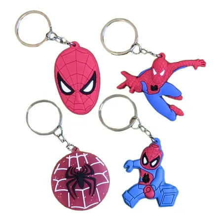 Pack Llaveros X10 2d Silicona Goma Marvel Disney Futbol Pin Hombre Araña